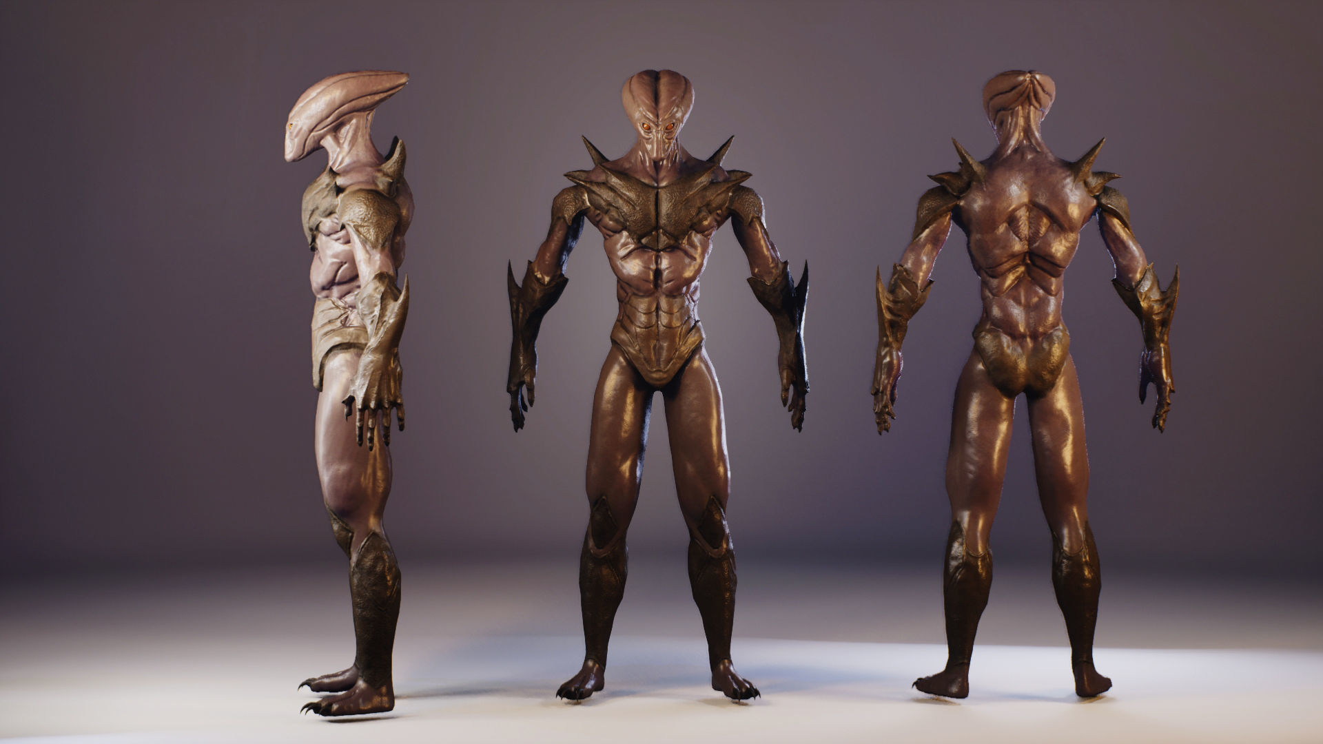 Alien 3 monster Low-poly 3D model_5