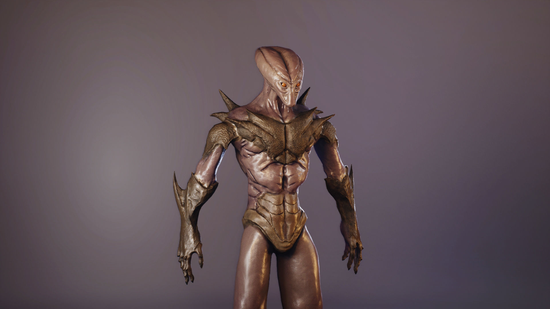 Alien 3 monster Low-poly 3D model_9