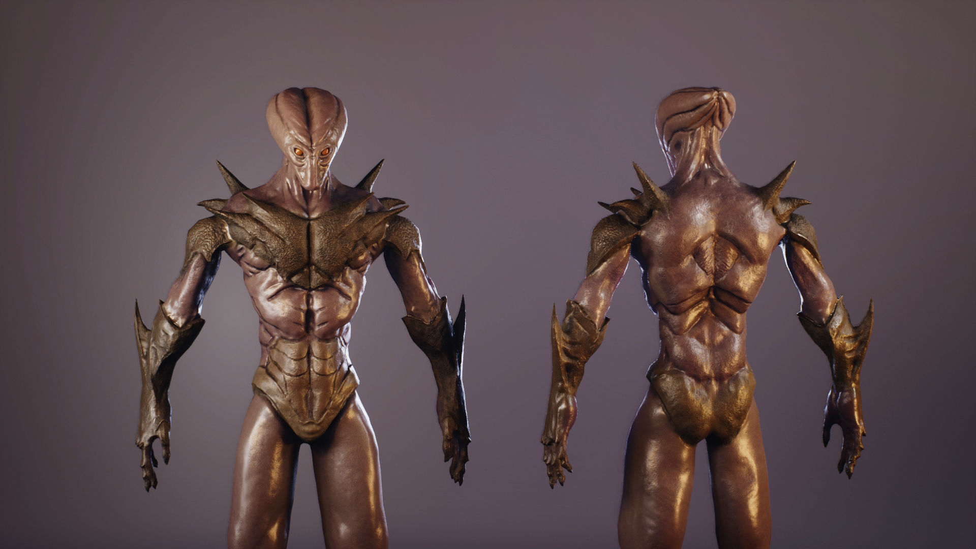 Alien 3 monster Low-poly 3D model_8