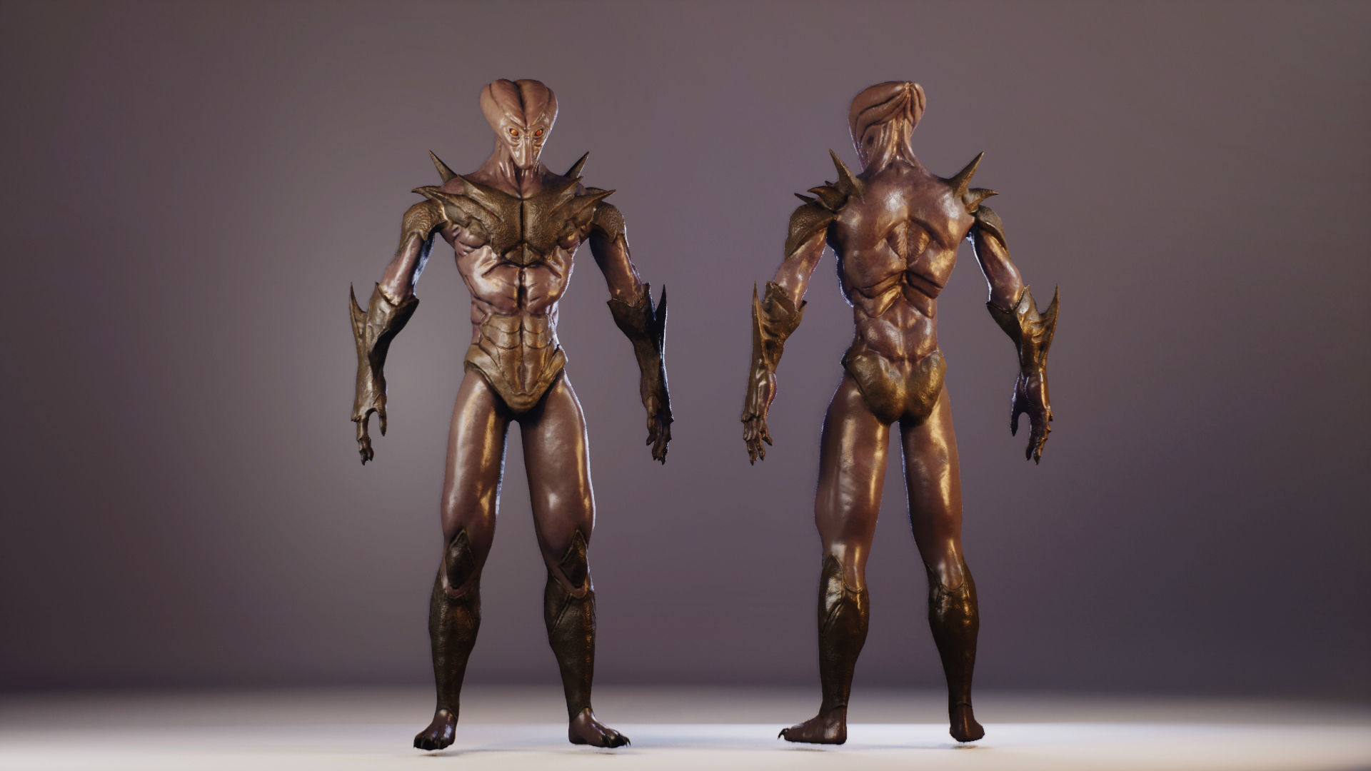 Alien 3 monster Low-poly 3D model_7