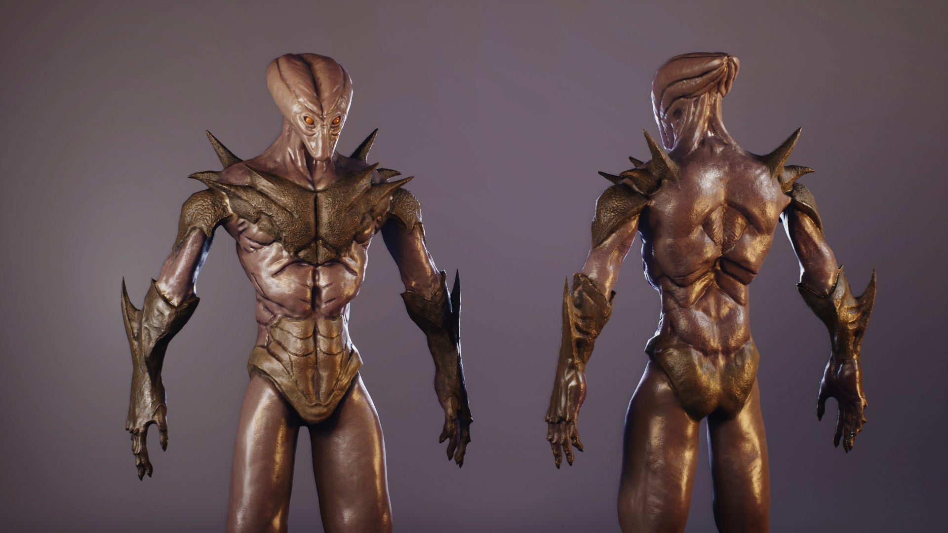 Alien 3 monster Low-poly 3D model_6