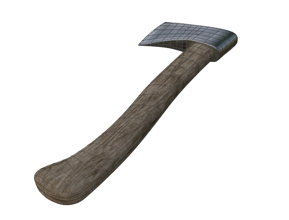 The Axe Low-poly 3D model_10