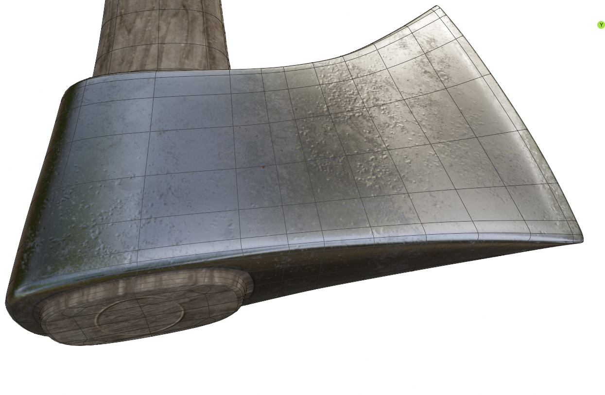 The Axe Low-poly 3D model_14