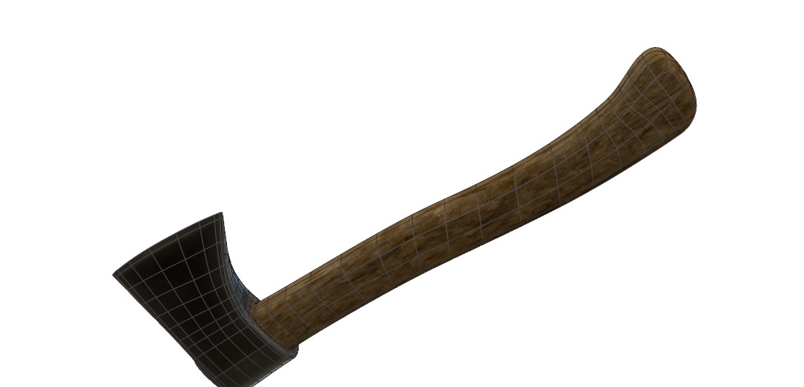 The Axe Low-poly 3D model_16