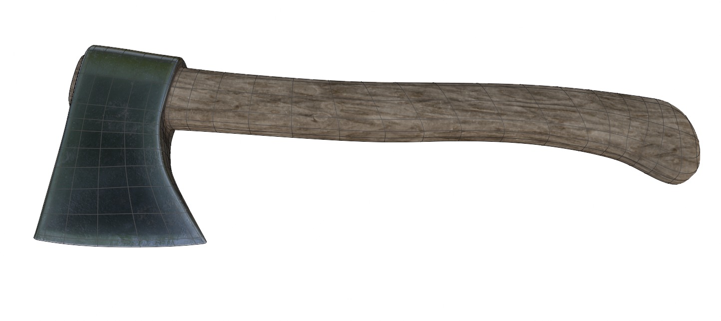 The Axe Low-poly 3D model_11