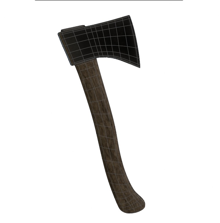 The Axe Low-poly 3D model_12