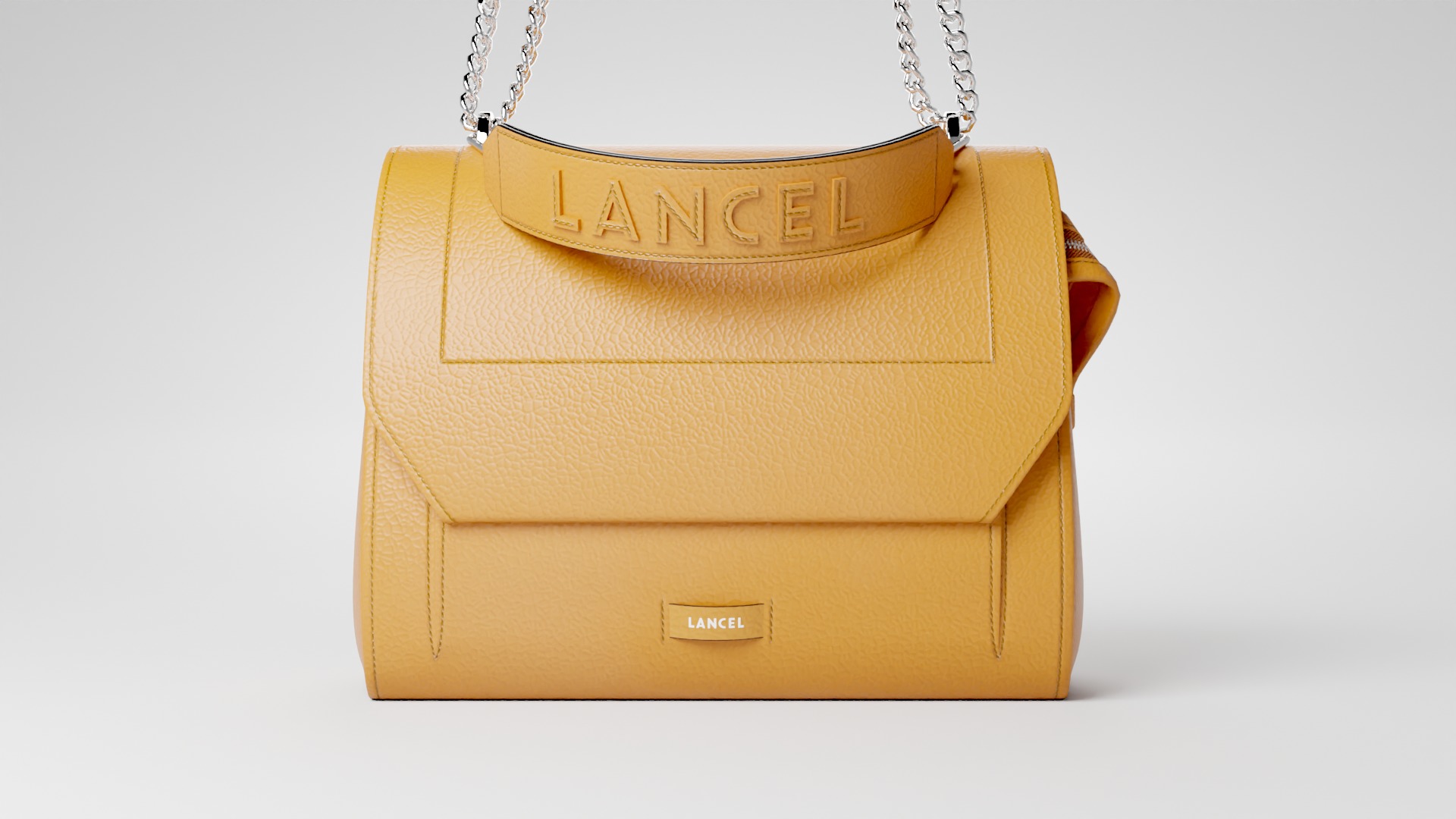 NINON DE LANCEL Camel luxury leather bag  Low-poly 3D model_2