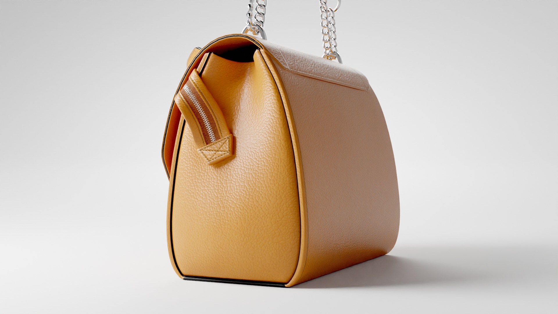 NINON DE LANCEL Camel luxury leather bag  Low-poly 3D model_15