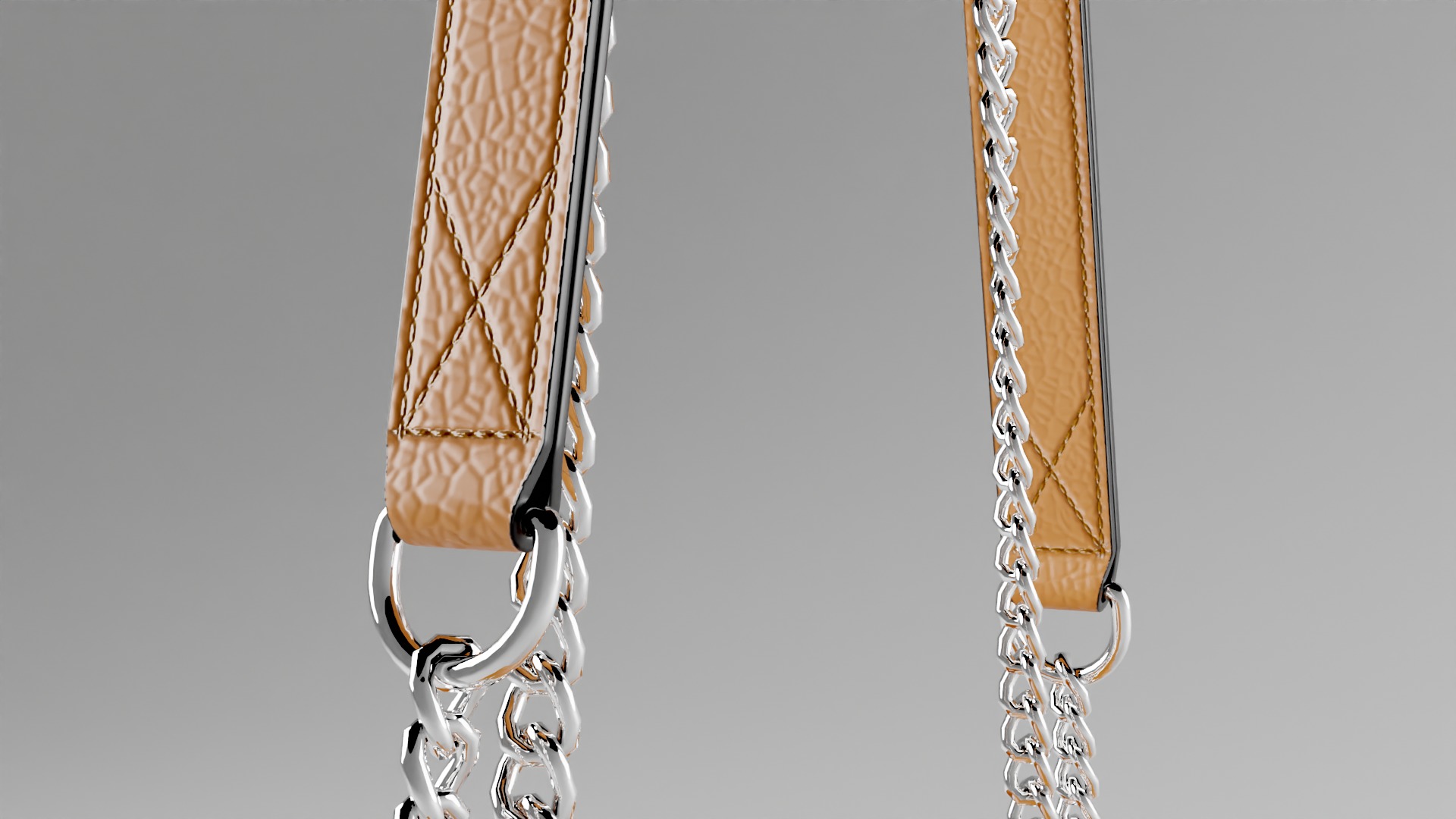 NINON DE LANCEL Camel luxury leather bag  Low-poly 3D model_4