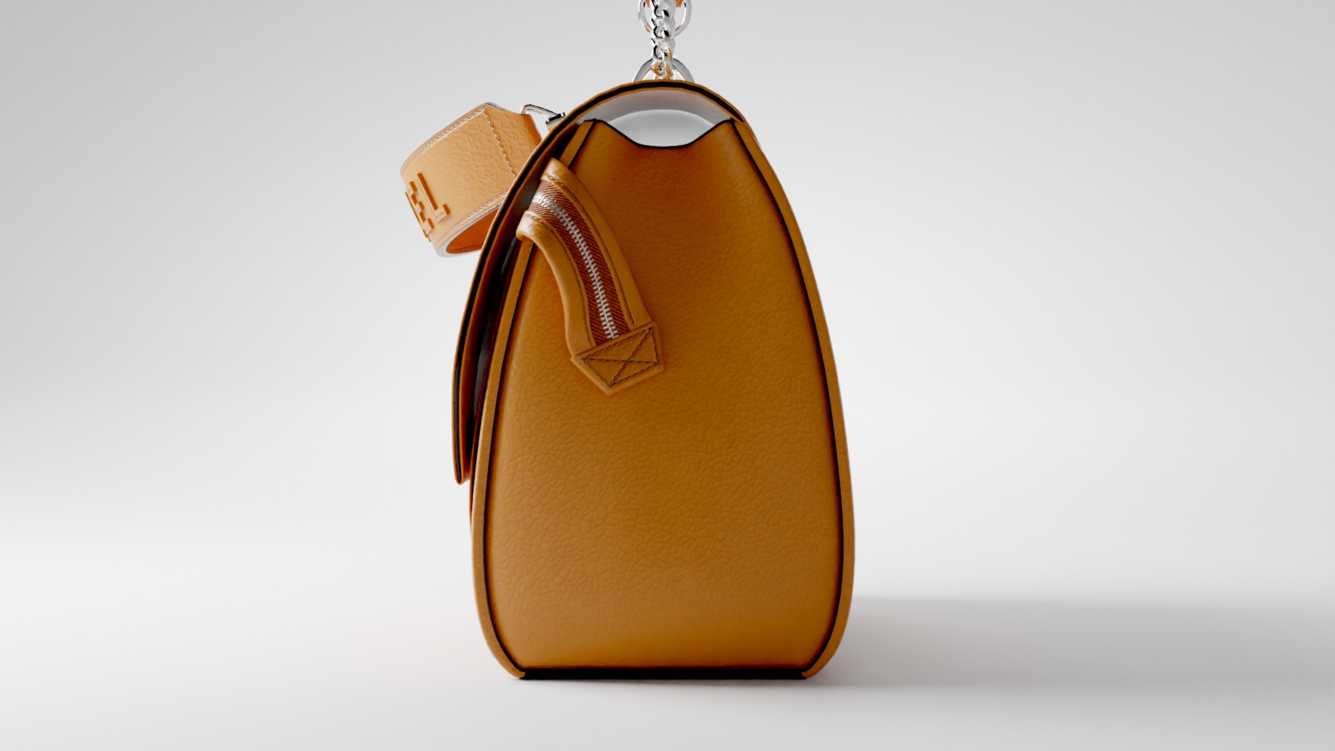 NINON DE LANCEL Camel luxury leather bag  Low-poly 3D model_14