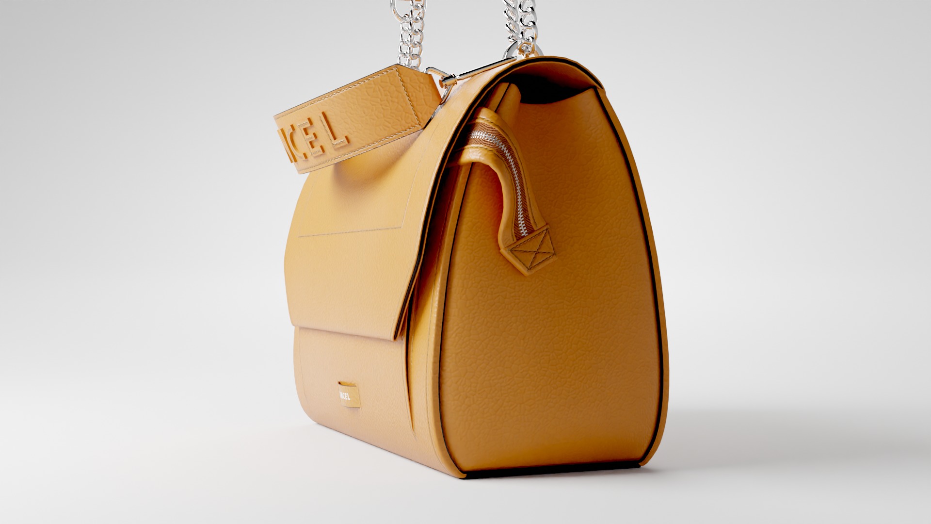NINON DE LANCEL Camel luxury leather bag  Low-poly 3D model_13
