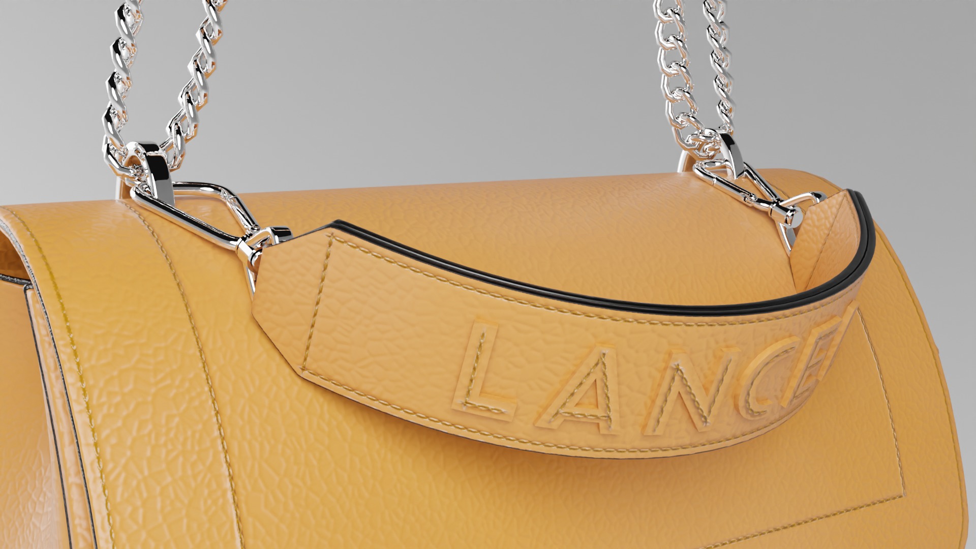 NINON DE LANCEL Camel luxury leather bag  Low-poly 3D model_3