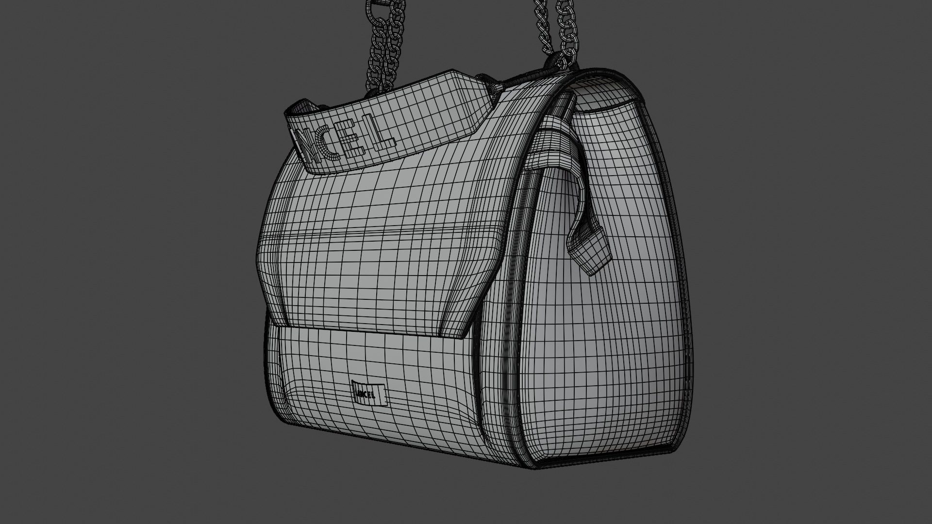 NINON DE LANCEL Camel luxury leather bag  Low-poly 3D model_9