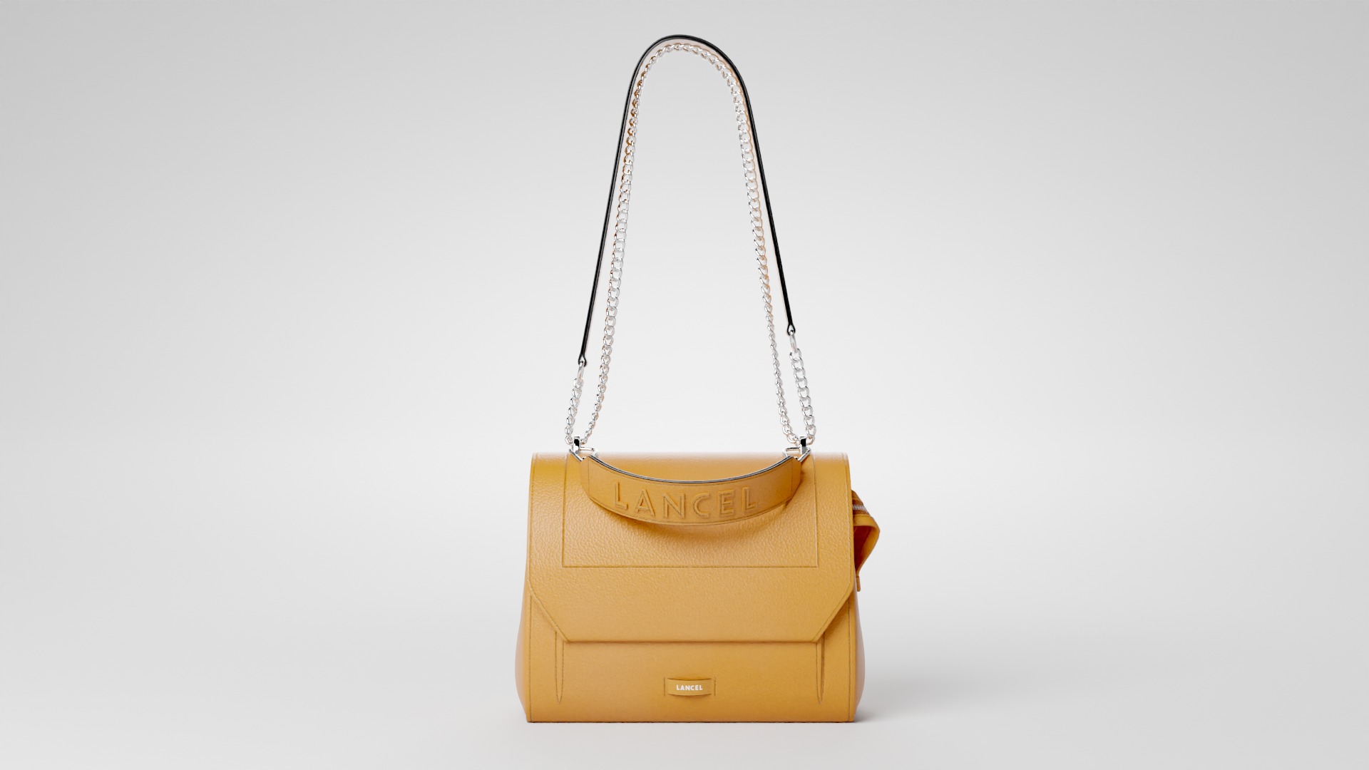 NINON DE LANCEL Camel luxury leather bag  Low-poly 3D model_1