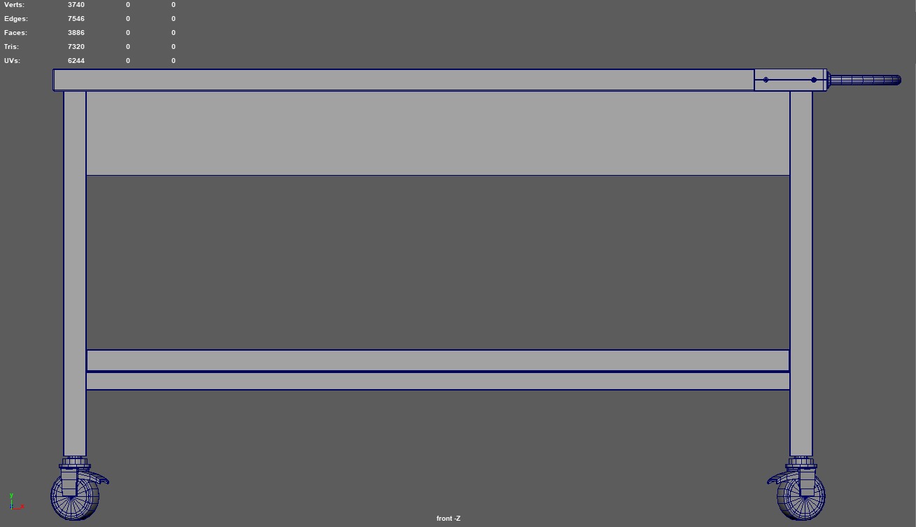 Workbench Low-poly 3D model_8