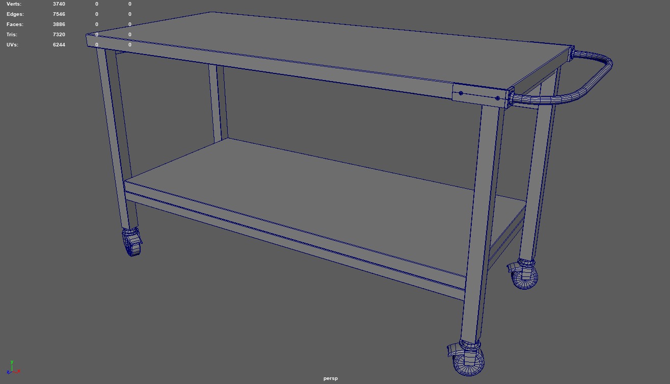 Workbench Low-poly 3D model_7