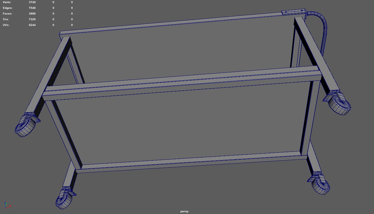 Workbench Low-poly 3D model_11