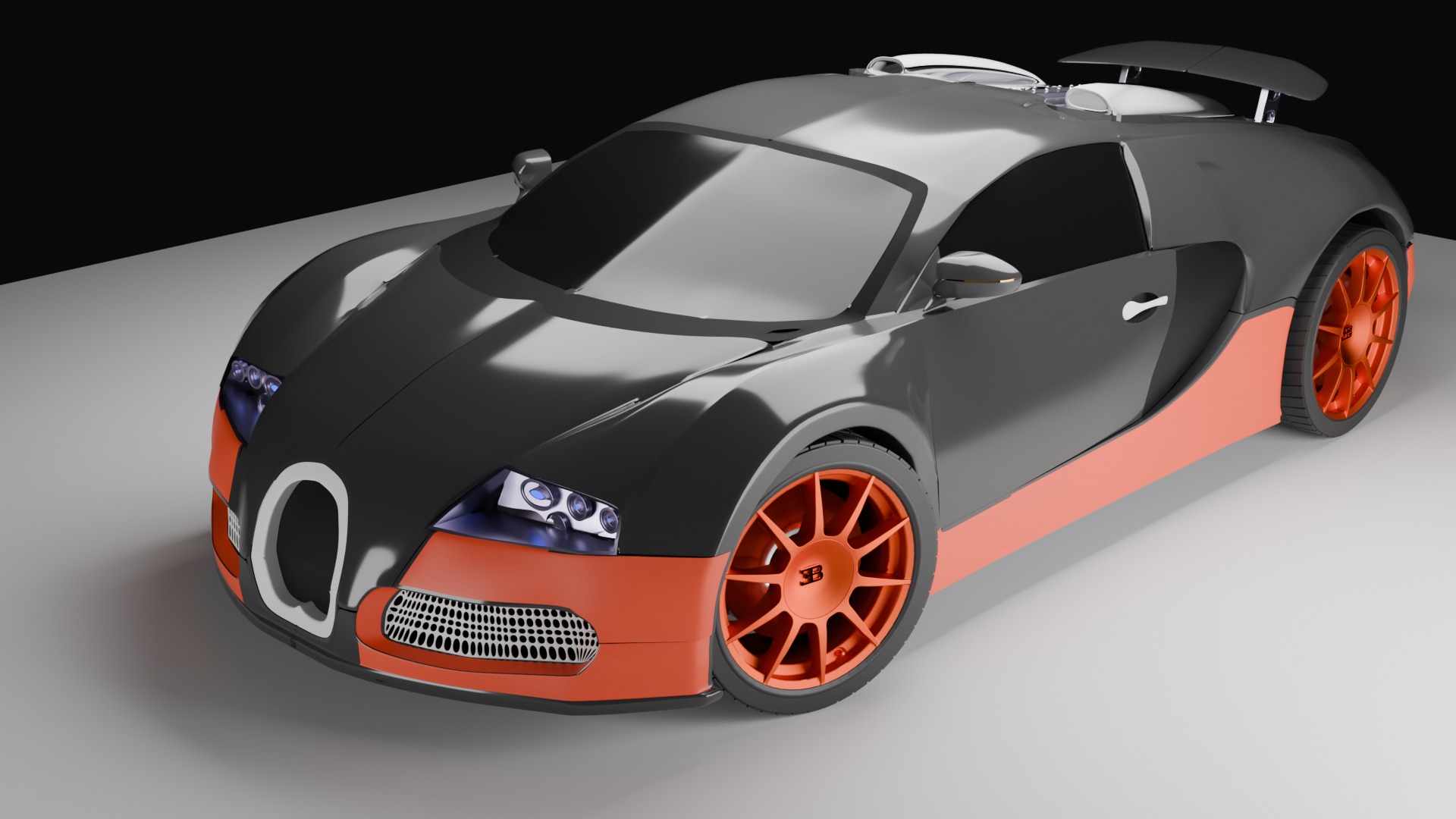bugatti veyron 1 Low-poly 3D model_1