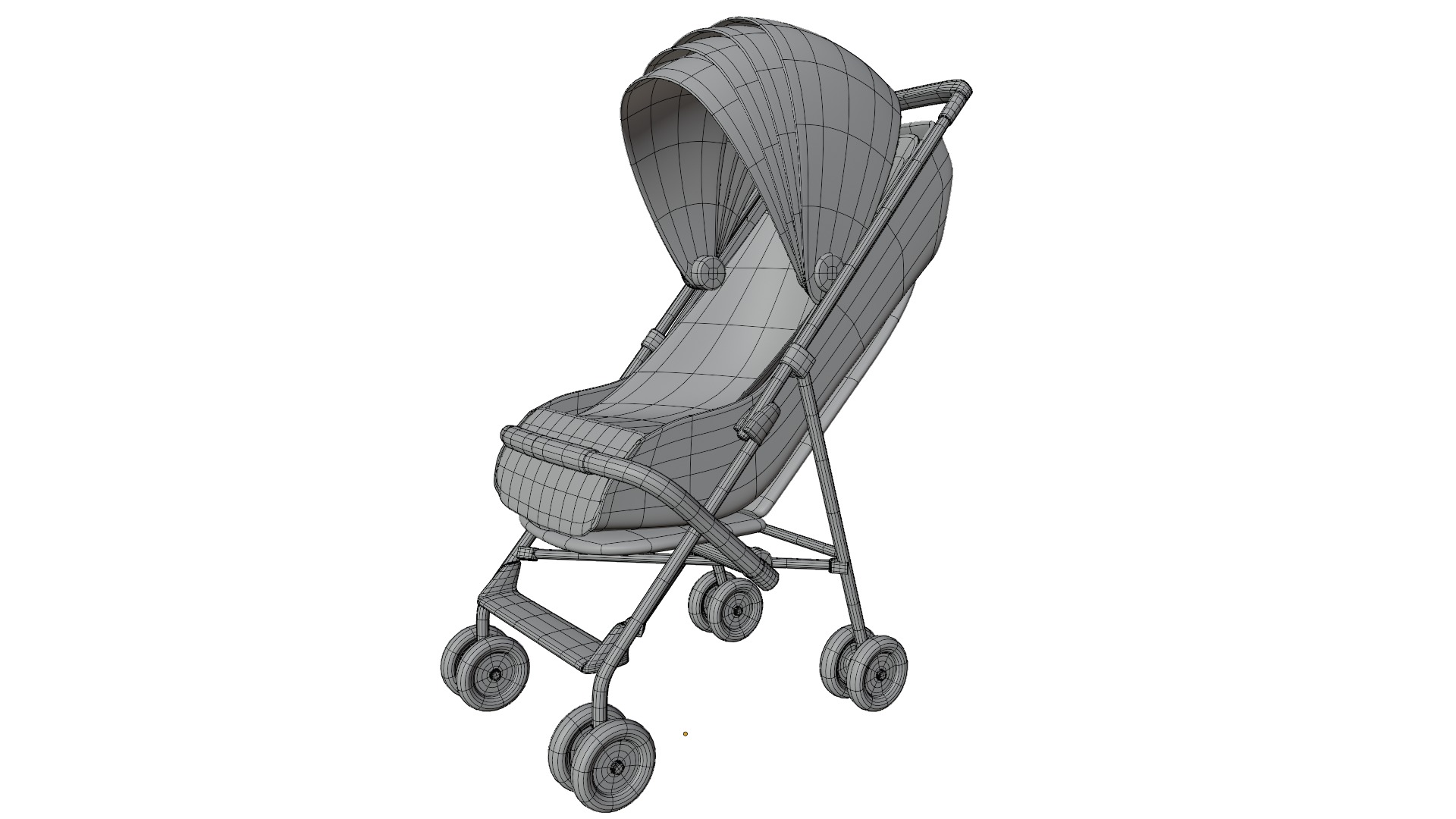 Baby  Stroller 3D model_11