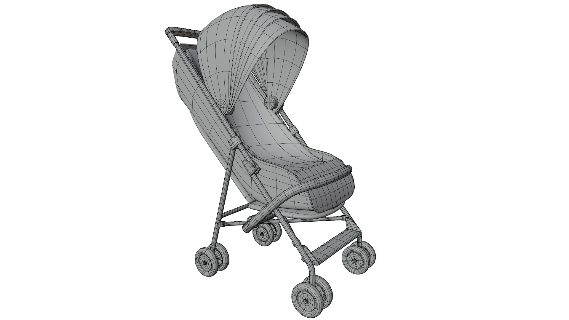 Baby  Stroller 3D model_9