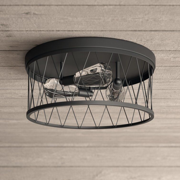 Sidney Light Caged Drum Flush Mount 3D model_1