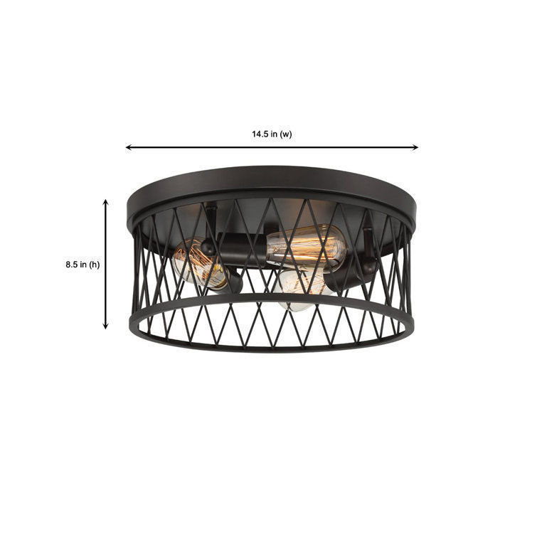 Sidney Light Caged Drum Flush Mount 3D model_2