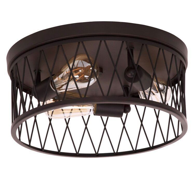 Sidney Light Caged Drum Flush Mount 3D model_5