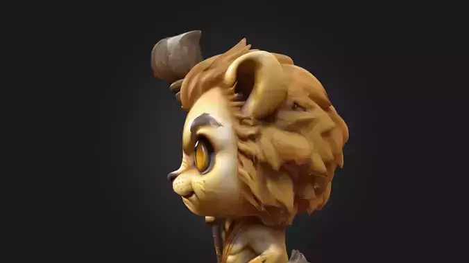 A Chibi Style Lion 3D Model Features
