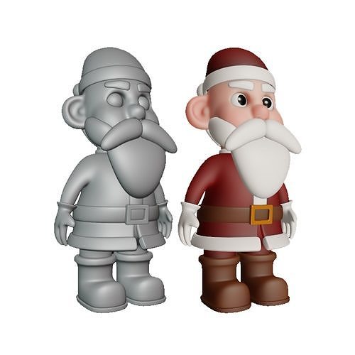 Stylized Santa Claus - Tutorial Included  3D model