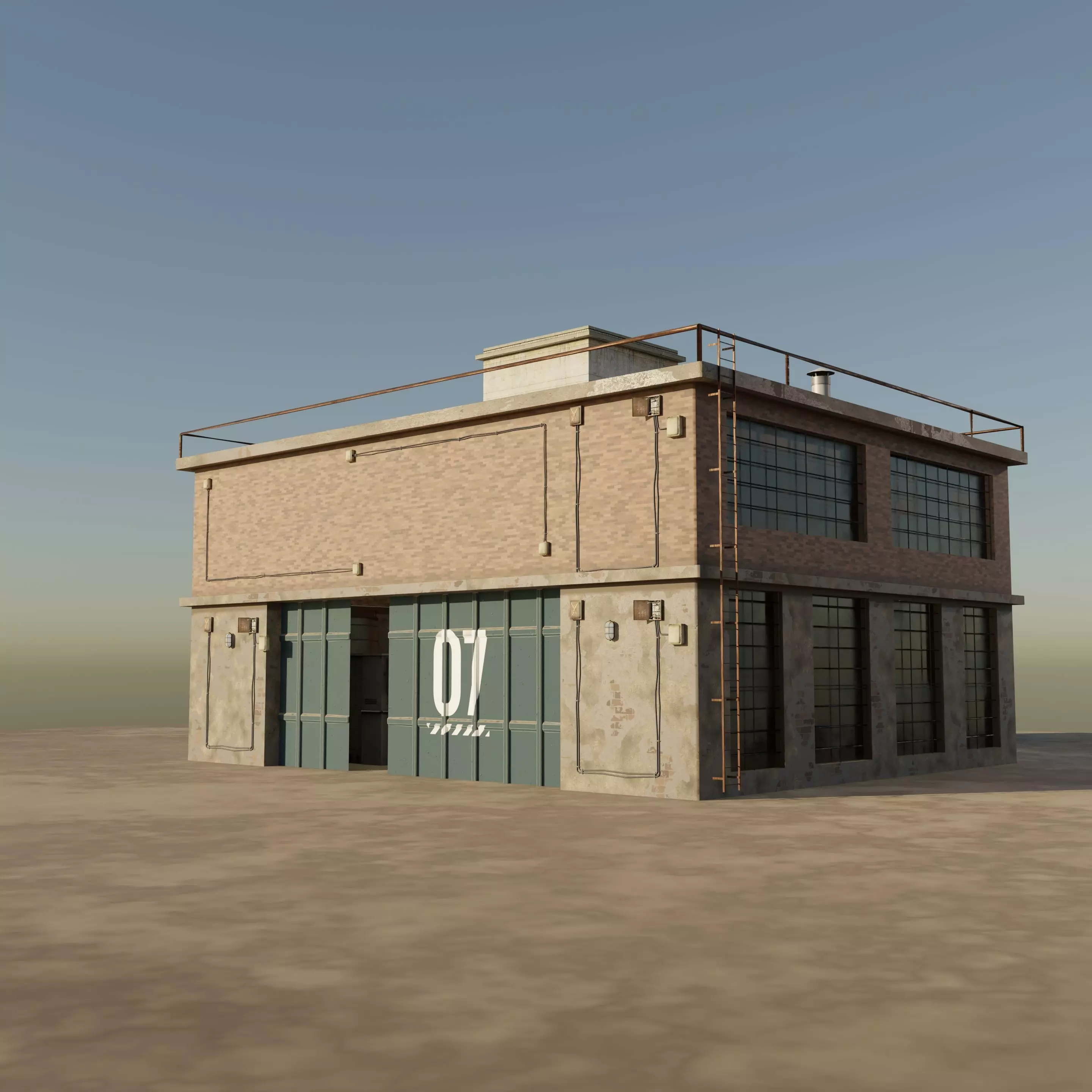Low-Poly Warehouse with 4k textures Low-poly 3D model_0