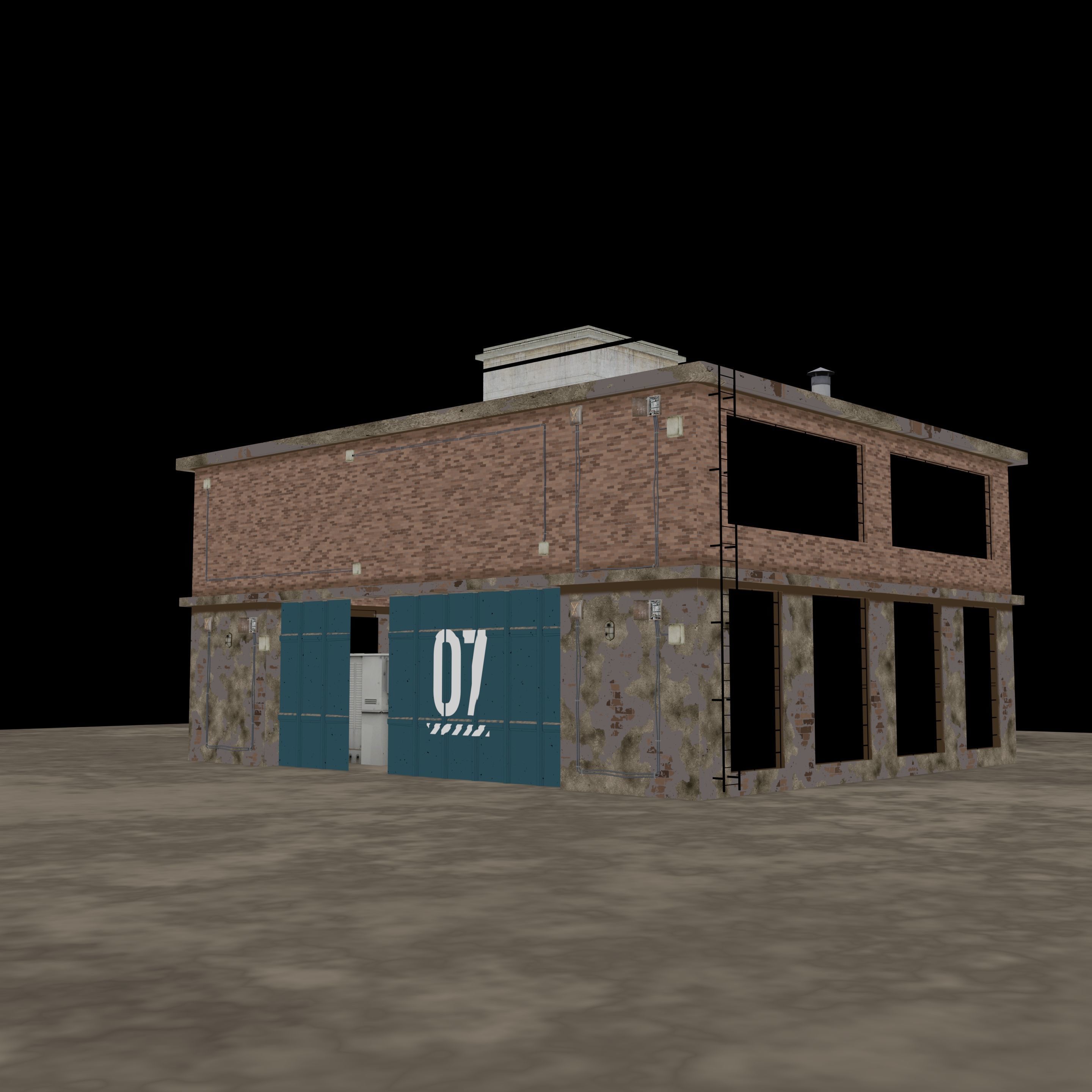 Low-Poly Warehouse with 4k textures Low-poly 3D model_3