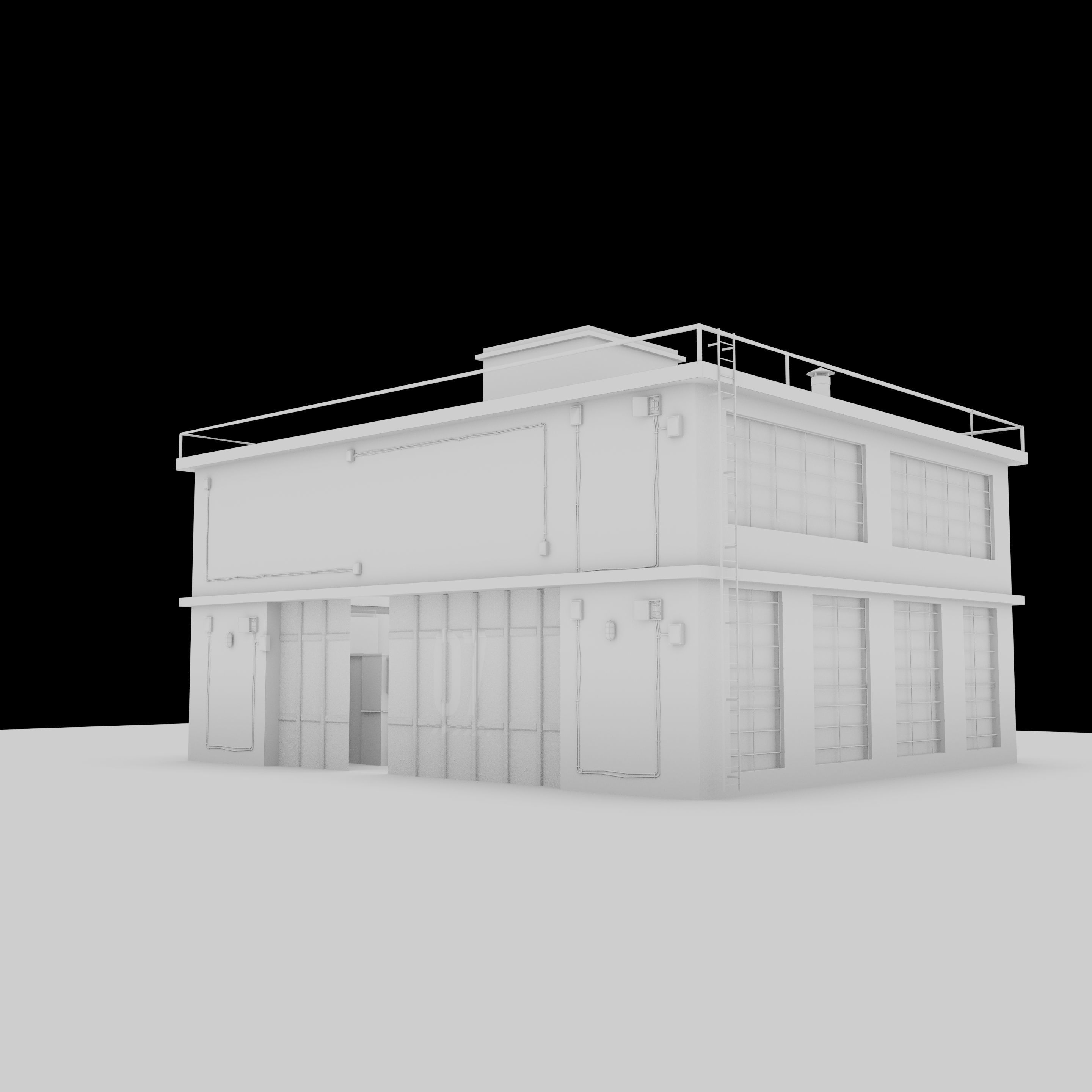 Low-Poly Warehouse with 4k textures Low-poly 3D model_1