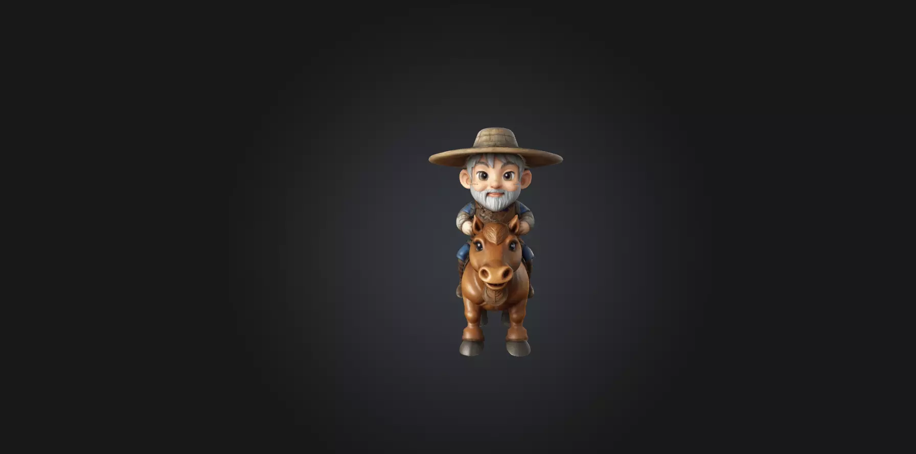 A Chibi Style Medieval Farmer 3D Model Features 3D print model_0