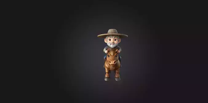 A Chibi Style Medieval Farmer 3D Model Features