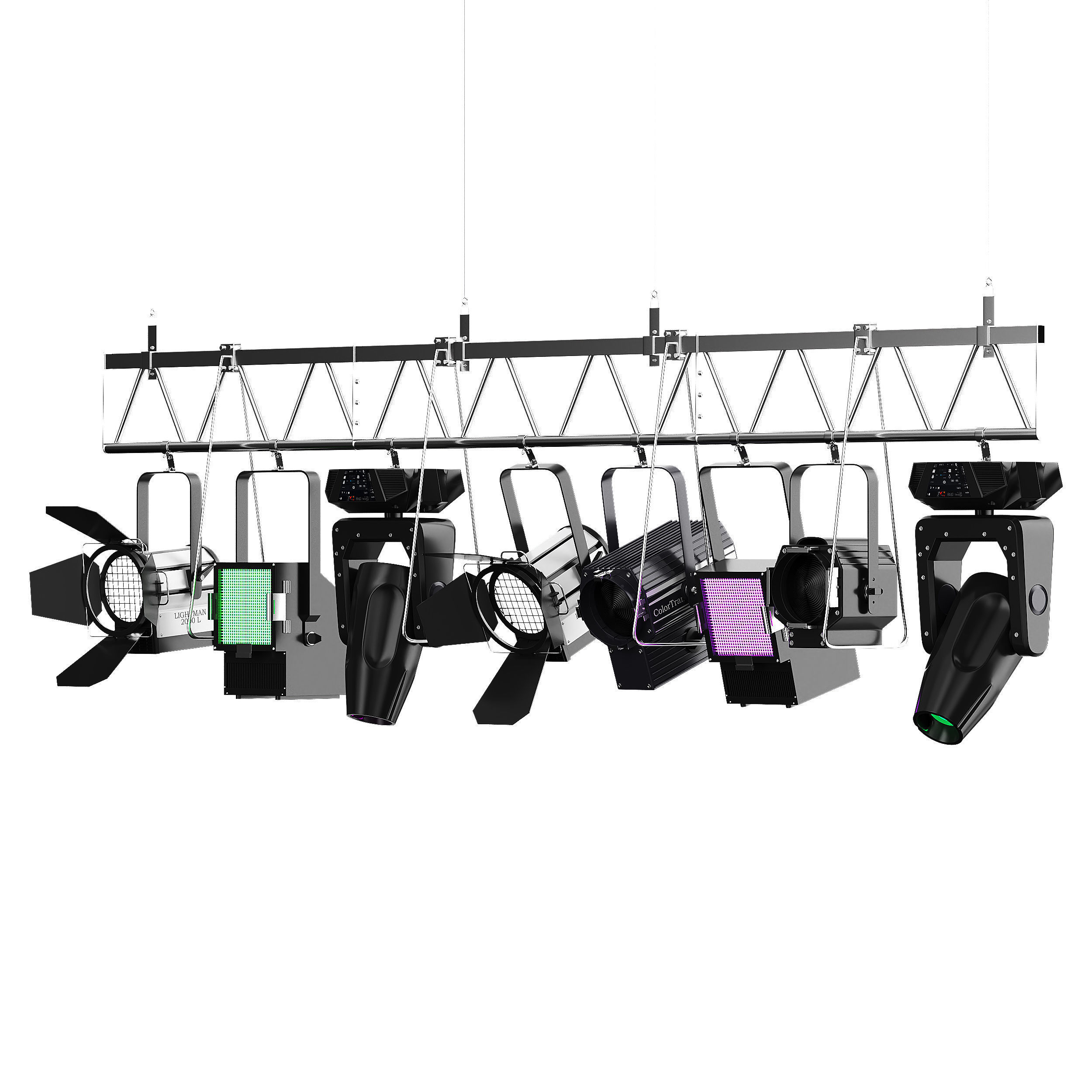 Soft theater farm with lighting equipment Low-poly 3D model_57