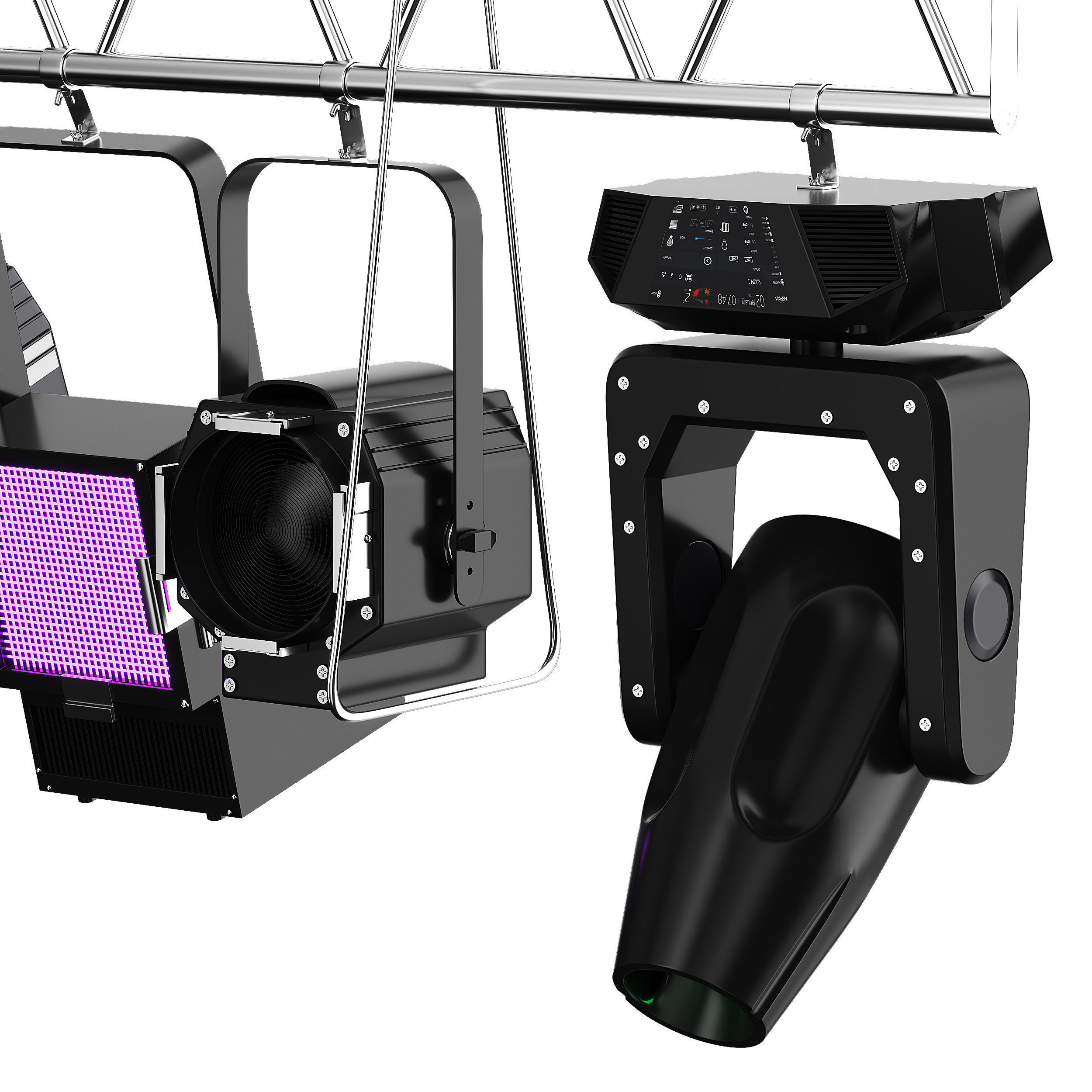 Soft theater farm with lighting equipment Low-poly 3D model_59