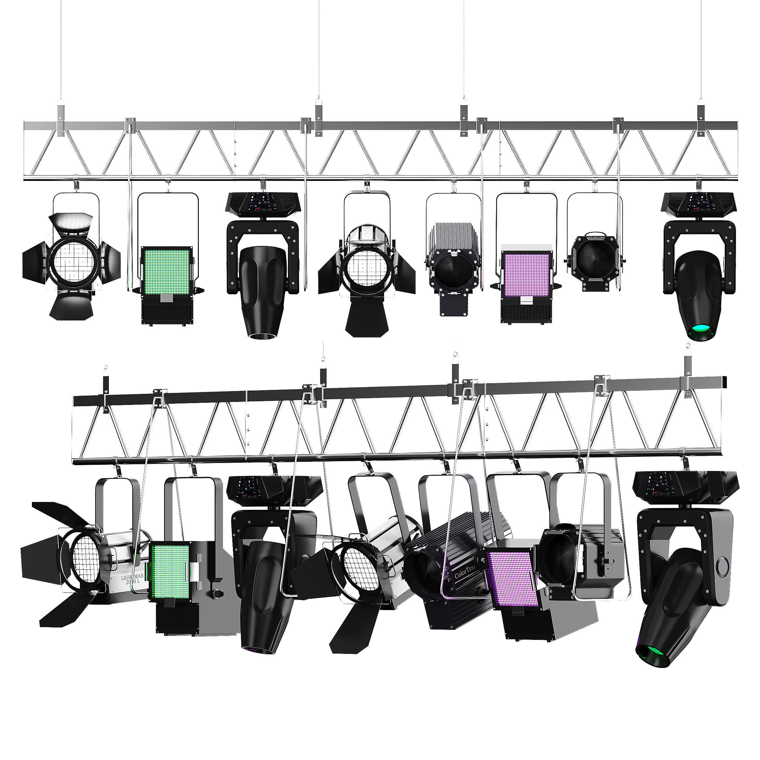 Soft theater farm with lighting equipment Low-poly 3D model_46