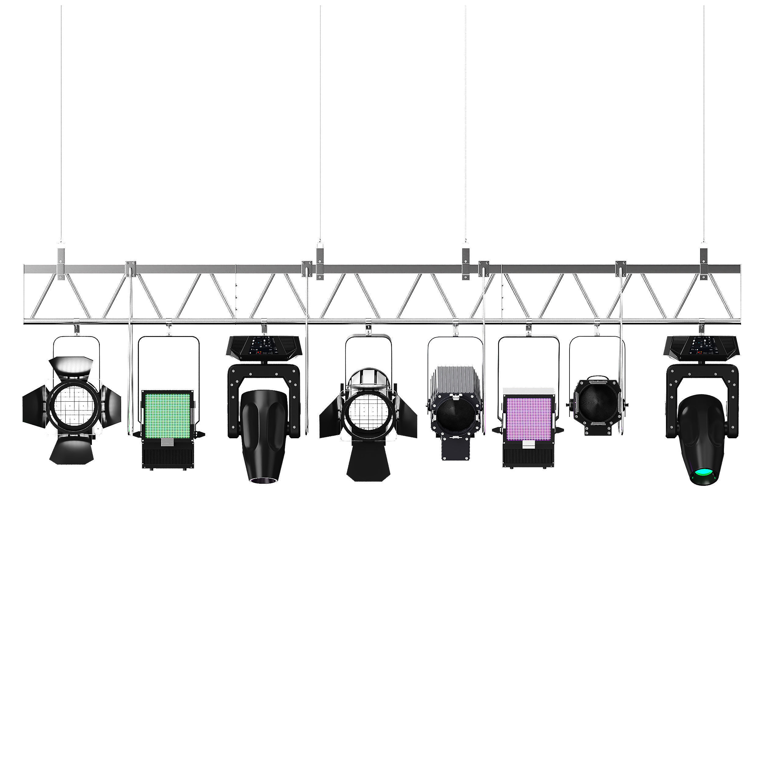 Soft theater farm with lighting equipment Low-poly 3D model_14