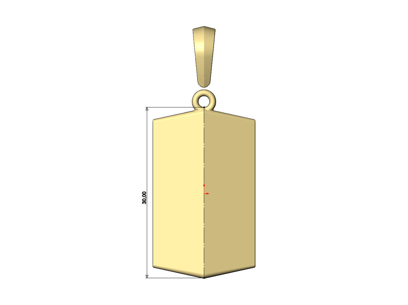 Faceted conical marquise dogtag pendant with bail 3D print model_6