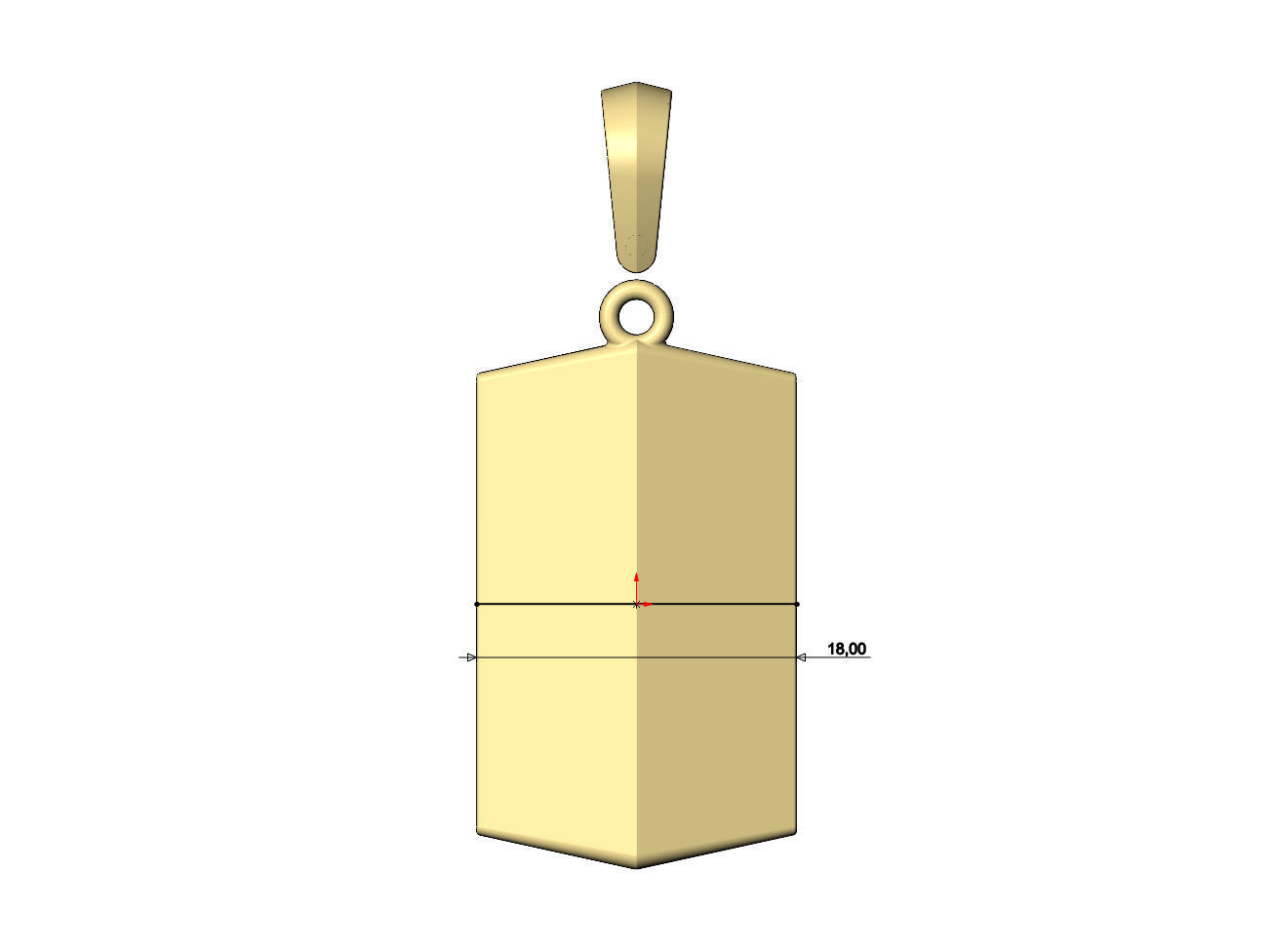 Faceted conical marquise dogtag pendant with bail 3D print model_7
