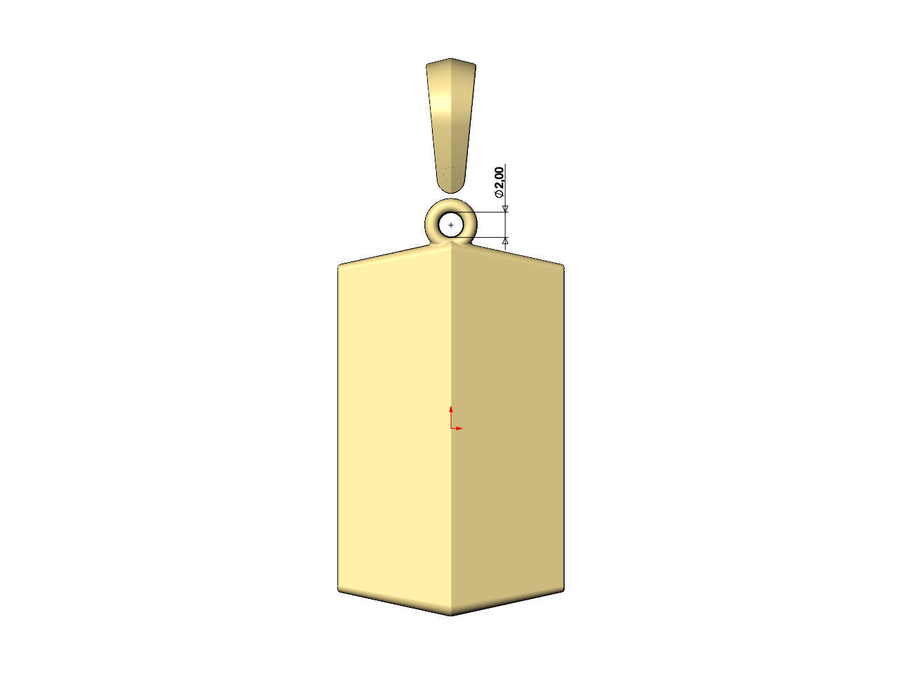 Faceted conical marquise dogtag pendant with bail 3D print model_8