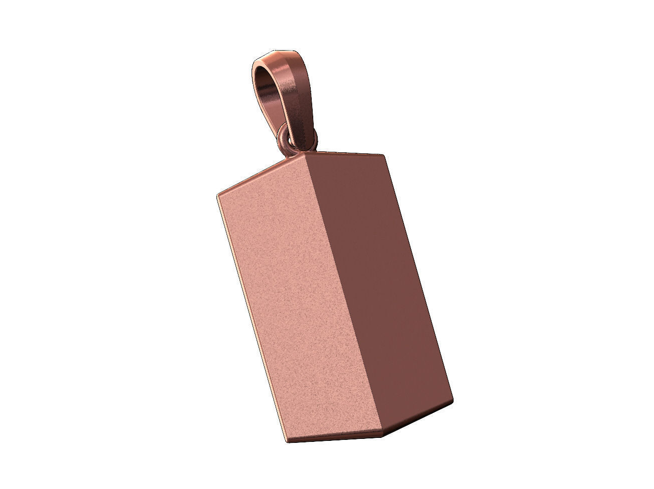 Faceted conical marquise dogtag pendant with bail 3D print model_13