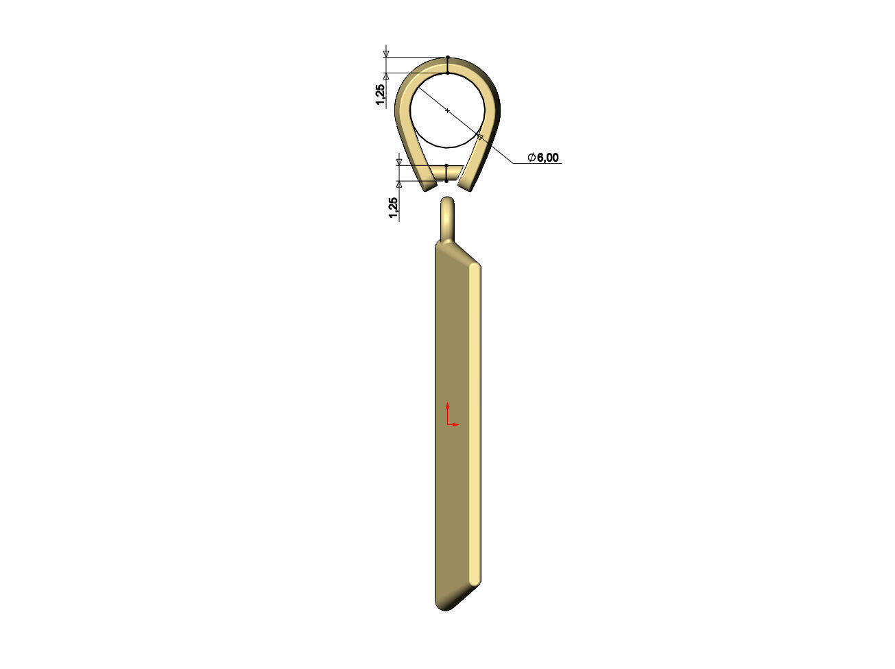 Faceted conical marquise dogtag pendant with bail 3D print model_10