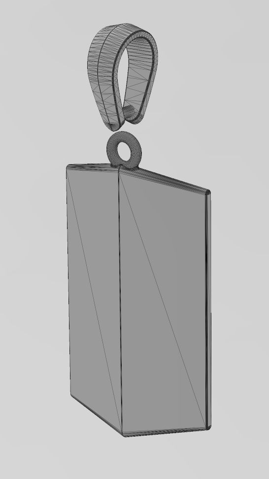 Faceted conical marquise dogtag pendant with bail 3D print model_16