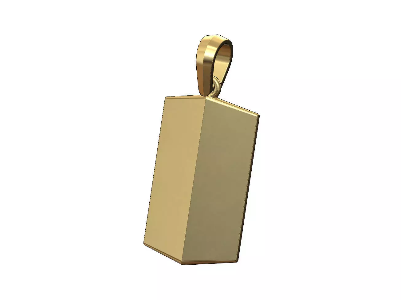 Faceted conical marquise dogtag pendant with bail 3D print model_0