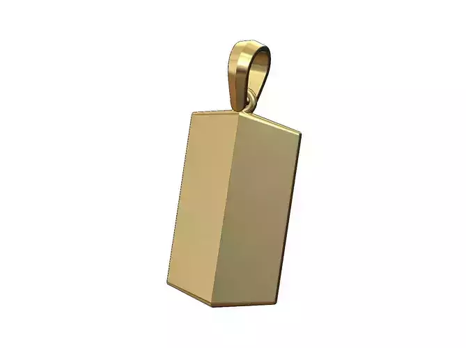 Faceted conical marquise dogtag pendant with bail 3D print model