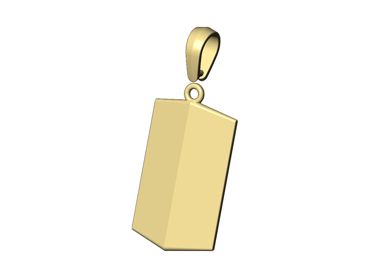 Faceted conical marquise dogtag pendant with bail 3D print model_5