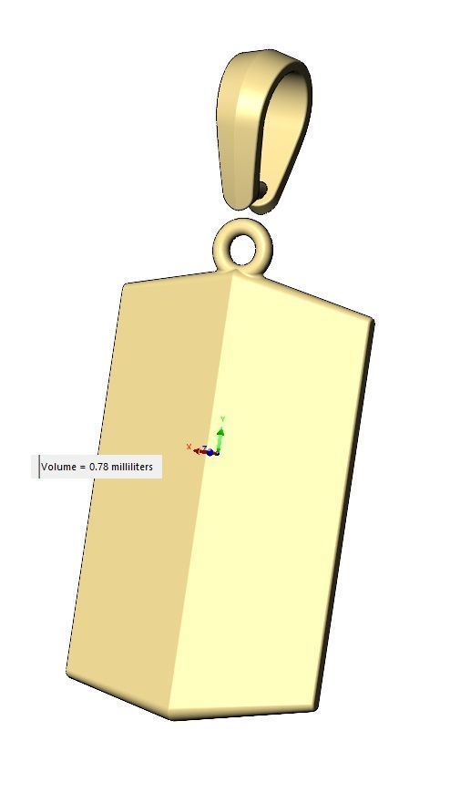 Faceted conical marquise dogtag pendant with bail 3D print model_15