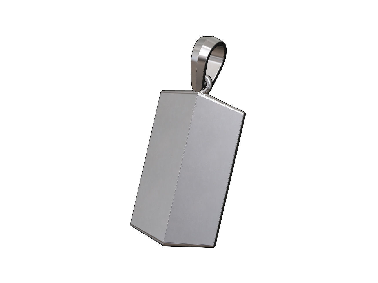 Faceted conical marquise dogtag pendant with bail 3D print model_14