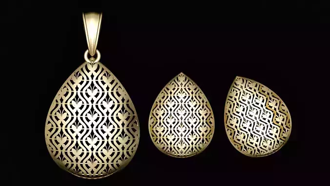 ANTIQUE INDIAN STYLE LOCKET SET 3D PRINTABLE MODEL